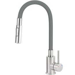 Torneira de cozinha com bico curvo - 2 tipos de jato