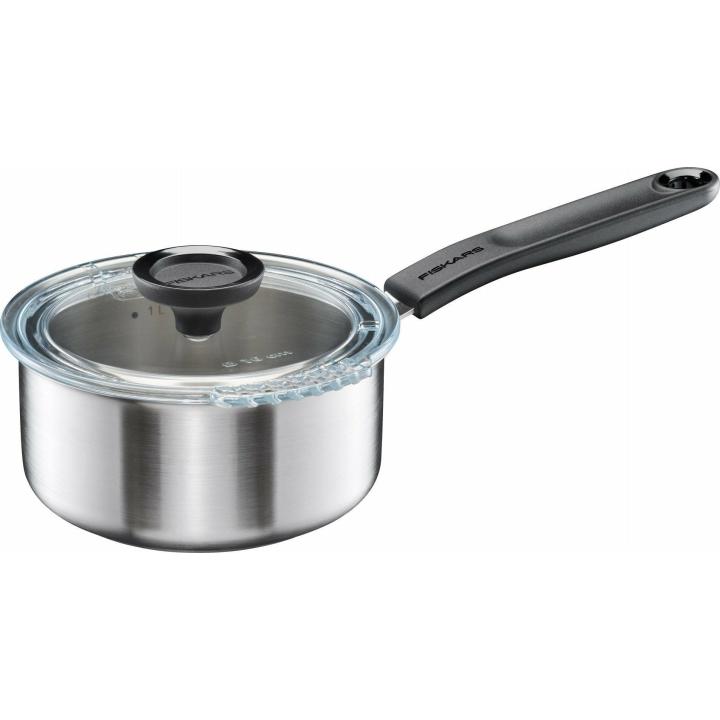 Casserole 1,5 L en acier inoxydable avec couvercle Fonctionnelle