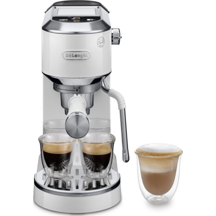 Cafetera espresso DeLonghi EC890.WI con espumador de leche, color blanco