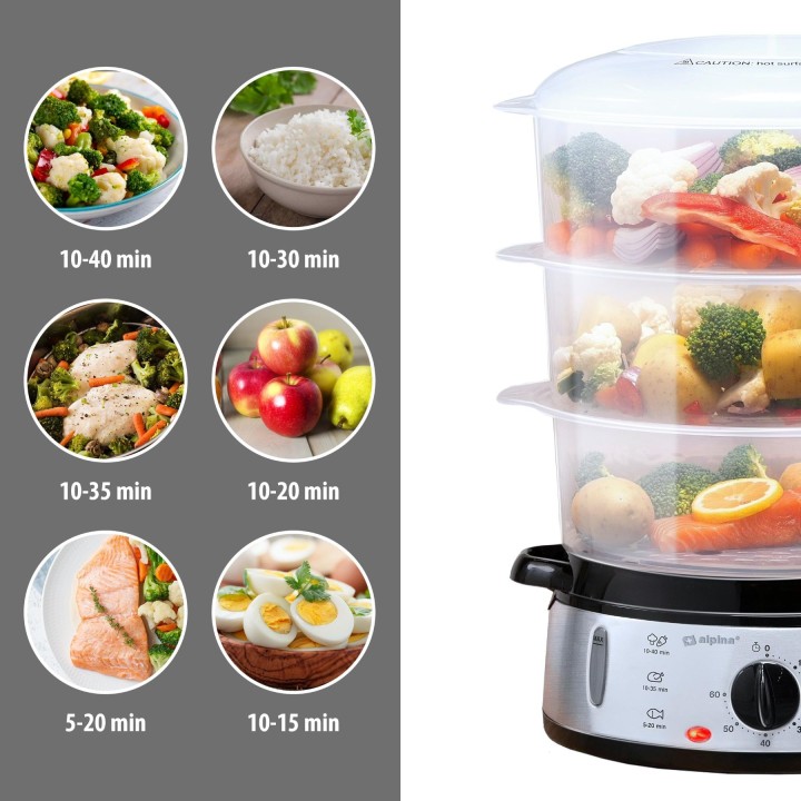 Alpina ALP-SI-58686 Elektrischer Kleiderdampfer, 800 W, silberfarben