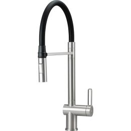 Robinet de cuisine avec bec flexible et 2 modes de jet