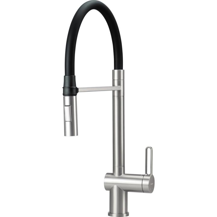 Grifo de cocina con caño flexible y 2 modos de pulverización.