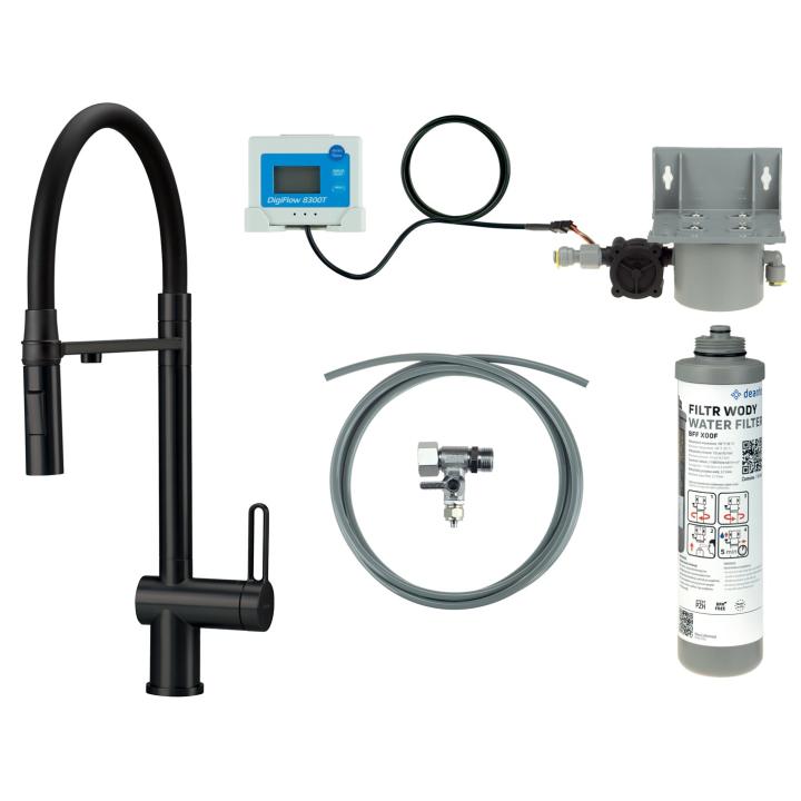 Robinet de cuisine avec kit de filtration d'eau et bec flexible