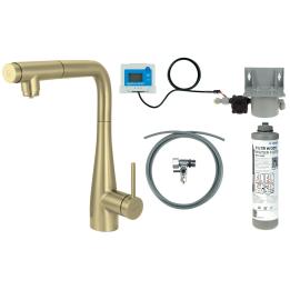 Rubinetto da cucina con kit di filtraggio dell'acqua e beccuccio estraibile.
