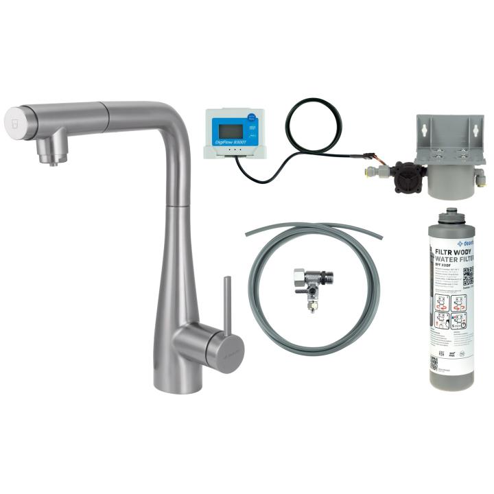 Robinet de cuisine avec kit de filtration d'eau et bec extractible