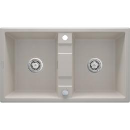 Two-bowl granite sink