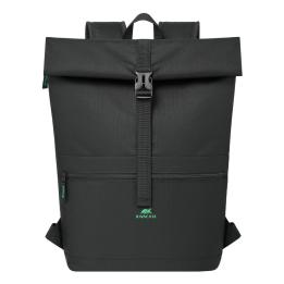 Rivacase Gremio Mochila City-Rucksack Negro Poliéster, Tereftalato de polietileno recicladado (rPET)