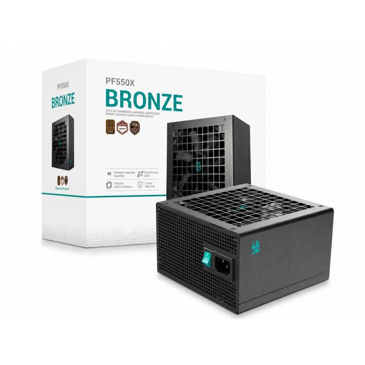 Fonte di alimentazione per PC DEEPCOOL PF550X-FE, nera