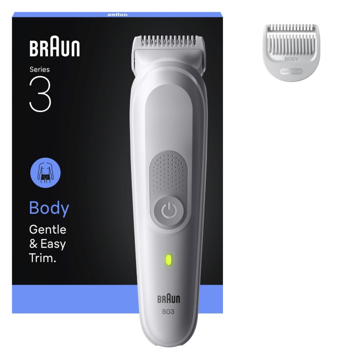 Aparador corporal sem fio à prova d´água Braun BG3500, ajustável e recarregável.