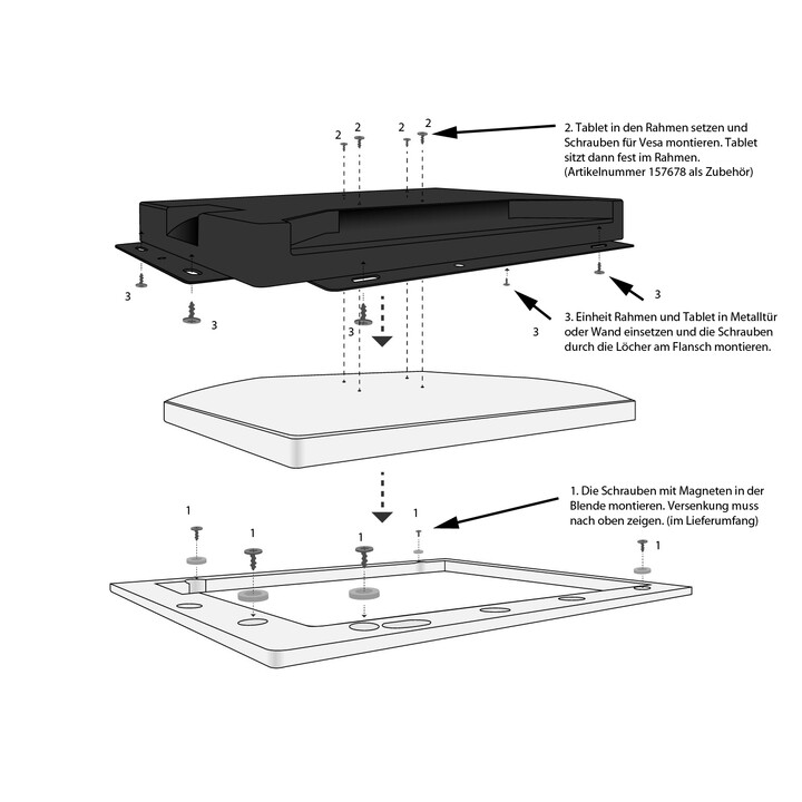ALLNET Touch Display Tablet 10 inch zbh. Bezel for mounting frame, white wideTouch Display Tablet 10 Zoll zbh. Blende für Einbau