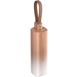 Power bank Vention FHWJ0 da 5000 mAh / 20 W / Oro / Include cavi USB Type-C e Lightning
