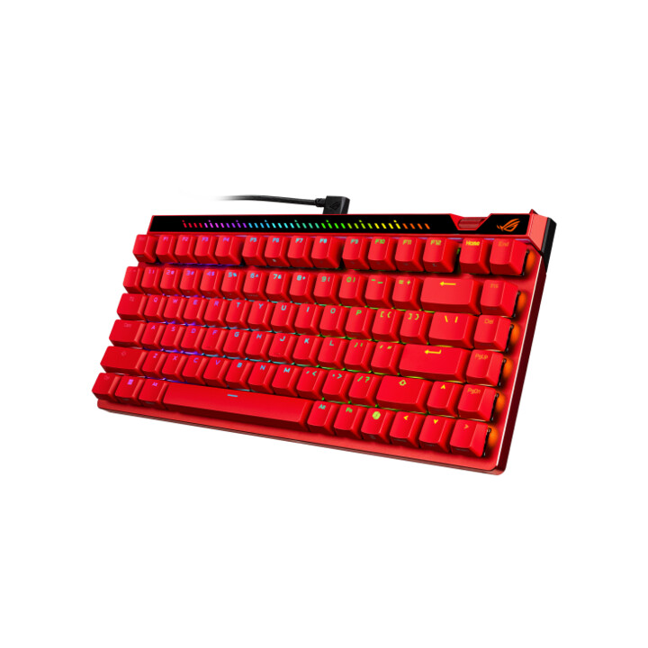 Teclado Asus ROG Falchion Ace 75 HE Red com Switches Magnéticos, Layout ROG HFX V2/V2X (EUA/Inglês) e Case.