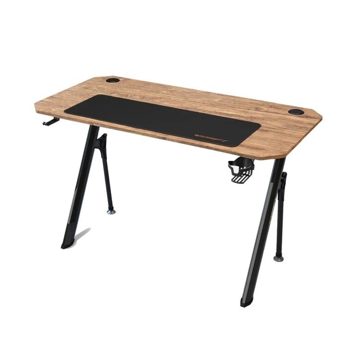 Tapete Drift DZ175 Wood XL 120x60cm com suporte avançado para fones de ouvido e bebidas.