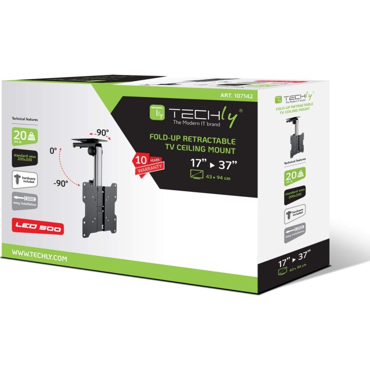 Suporte universal de teto Techly ICA-CPLB-946S para televisores LCD e LED de 37 a 70 polegadas