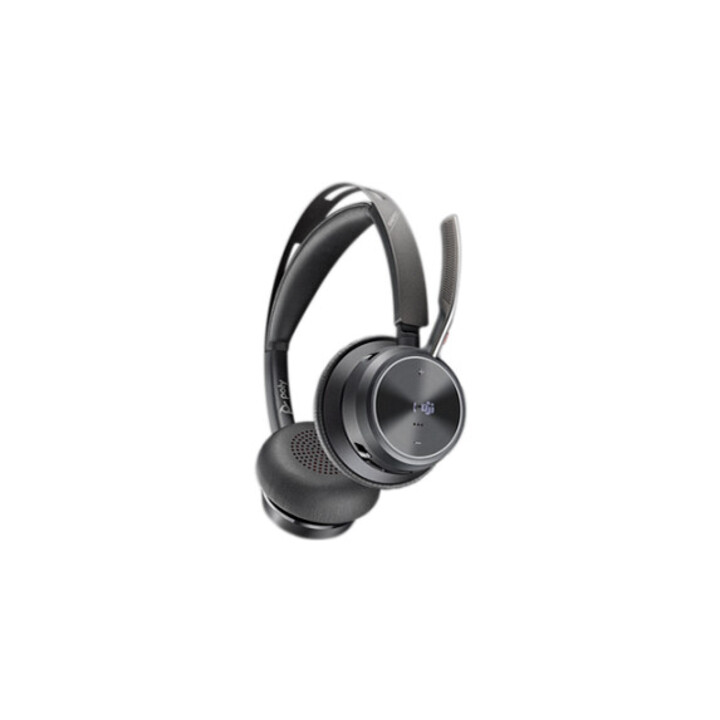 HP Poly Kopfhörer Poly Voyager Focus 2 USB-C-C mit Microsoft Teams-Zertifizierung + USB-C/A-Adapter + Ladestation