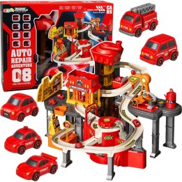 Set da gioco interattivo con garage, autolavaggio e caserma dei pompieri