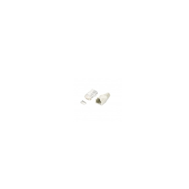 Kit of 100 Category 6 RJ45 connectors with cap and guide
