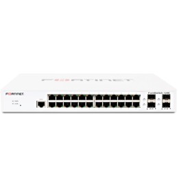 Commutateur géré Fortinet FS-124E L2, 24 ports RJ-45 GE, 4 ports SFP GE, 256 Mo DDR3, montage en rack sans ventilateur