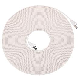 Extralink LAN Patchcord Cat.8 U/ftp 15M 40G Flat Shielded Foiled Twisted Pair Bare Copper White