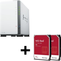 Synology DiskStation DS223J e WD40EFPX – Caixa NAS de 2 compartimentos com discos rígidos WD Red de 8 TB e 3,5 polegadas