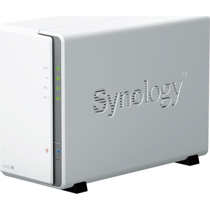 Synology DiskStation DS223J e WD40EFPX – Caixa NAS de 2 compartimentos com discos rígidos WD Red de 8 TB e 3,5 polegadas
