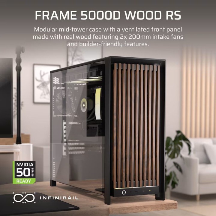 Boîtier PC FRAME 5000D WOOD RS Noir/Noyer