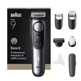 Tondeuse à barbe Braun BeardTrimmer 9 BT9520, batterie 52, 2 cm, utilisation sous l'eau et à sec, noir, gris