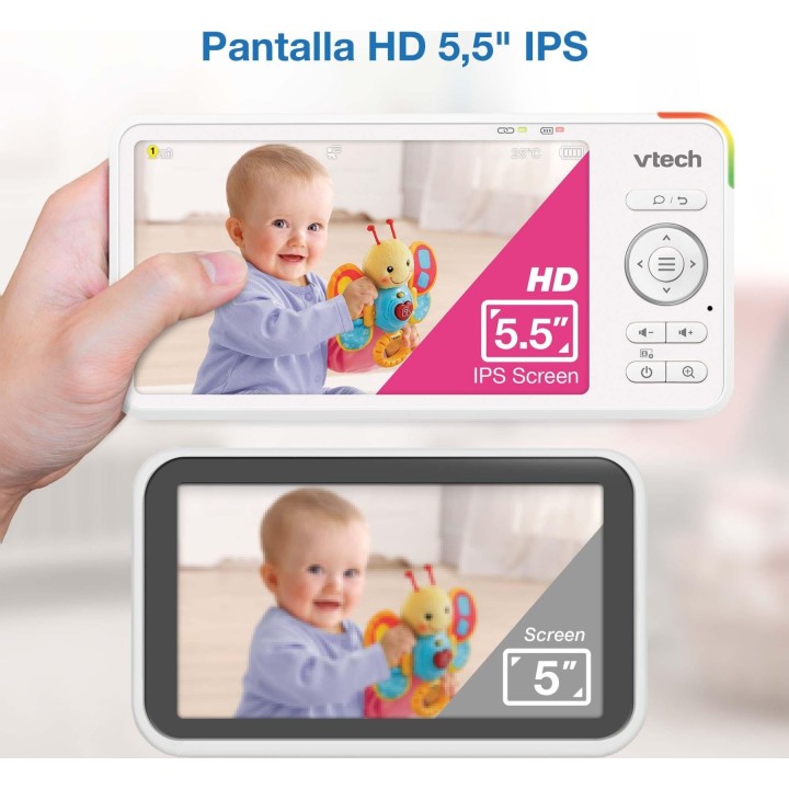Monitor de vídeo para bebés VTech com ecrã de 5,5 polegadas