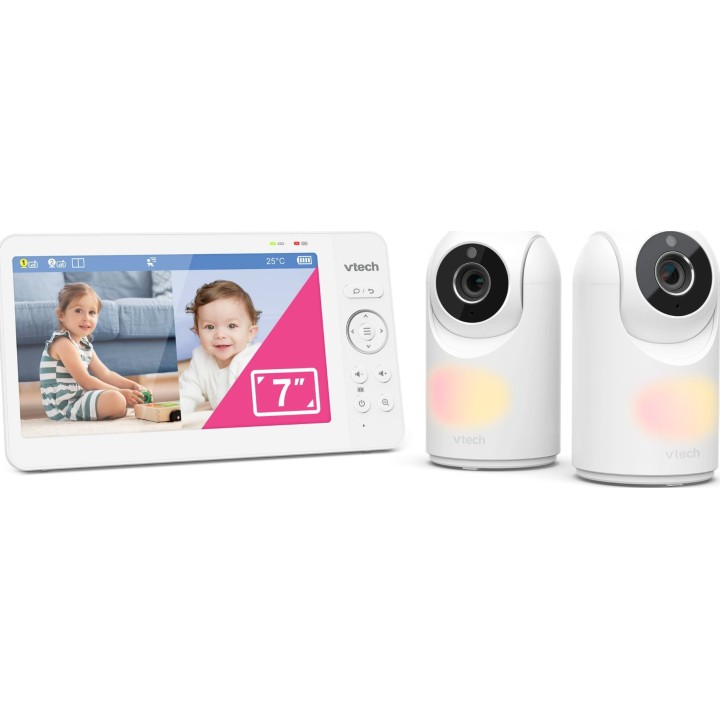 Monitor de vídeo para bebés VTech 4897027126822 de alta qualidade, com 7 polegadas e 2 câmaras