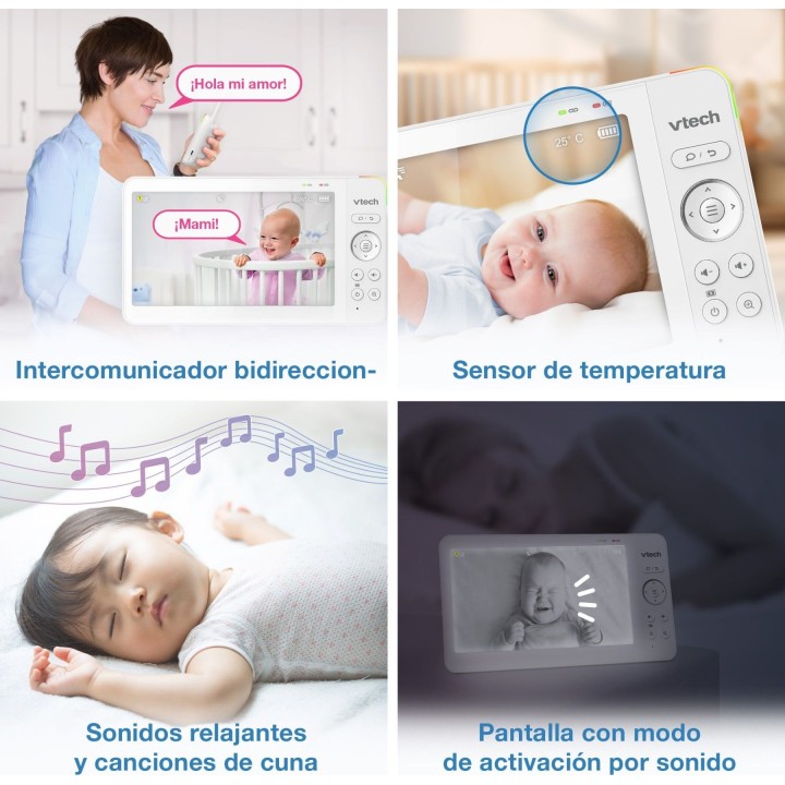 Monitor de vídeo para bebés VTech 4897027126822 de alta qualidade, com 7 polegadas e 2 câmaras