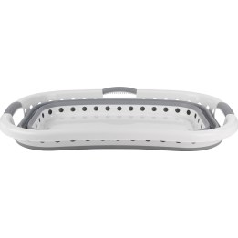 Beldray LA072979PGRYFEU7 Collapsible Hip Hugger Laundry Basket 37L, White/Grey