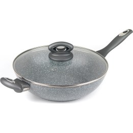 Wok Marblestone de Salter, modelo BW02772G2MOR, 28 cm, gris