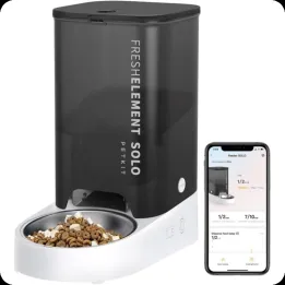 Smart Pet Feeder - PETKIT Fresh Element SOLO Gray - Programmable Dispenser with APP for 1 to 10 Daily Meals
