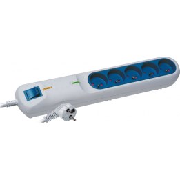 LF 2001A Surge Protector Power Strip, 3 Outlets, 5 m, gray