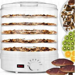 Extralink Home Dörrgerät für Pilze, Obst, Gemüse und Kräuter – Lebensmittel, groß, leistungsstark, PRO 500 W + 5 Siebe 27 cm, we