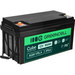 Green Cell Cube AGM VRLA IP54 12V 65Ah maintenance-free battery black