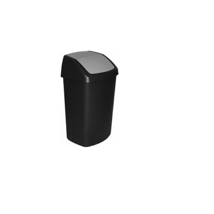 Curver Swing-Top 50 L Retangular Plástico Preto, Cinzento