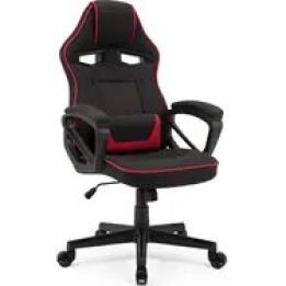 Poltrona SENSE7 Knight in tessuto nero e rosso