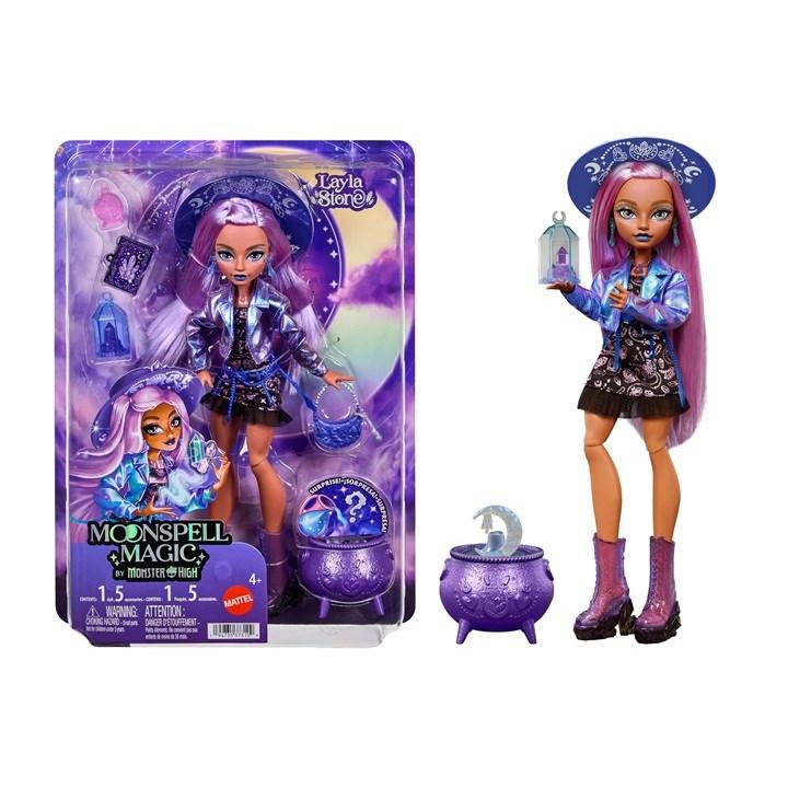 Monster High : poupée de mode Layla Stone Moonspell Magic, la sorcière des cristaux, avec accessoires