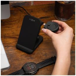 FIXED FIXPOS-GA-BK Mobile Device Charger: Smartwatch, Smartphone, Headphones — Black USB Wireless Charger — Fast Charging — Indo