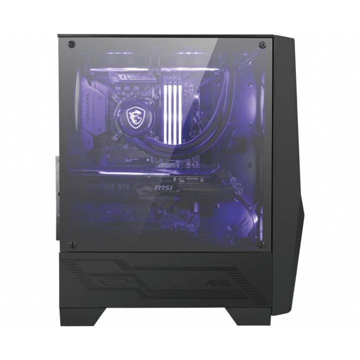 MSI MAGFORGE100M Midi Tower Computer Case, Black, Transparent