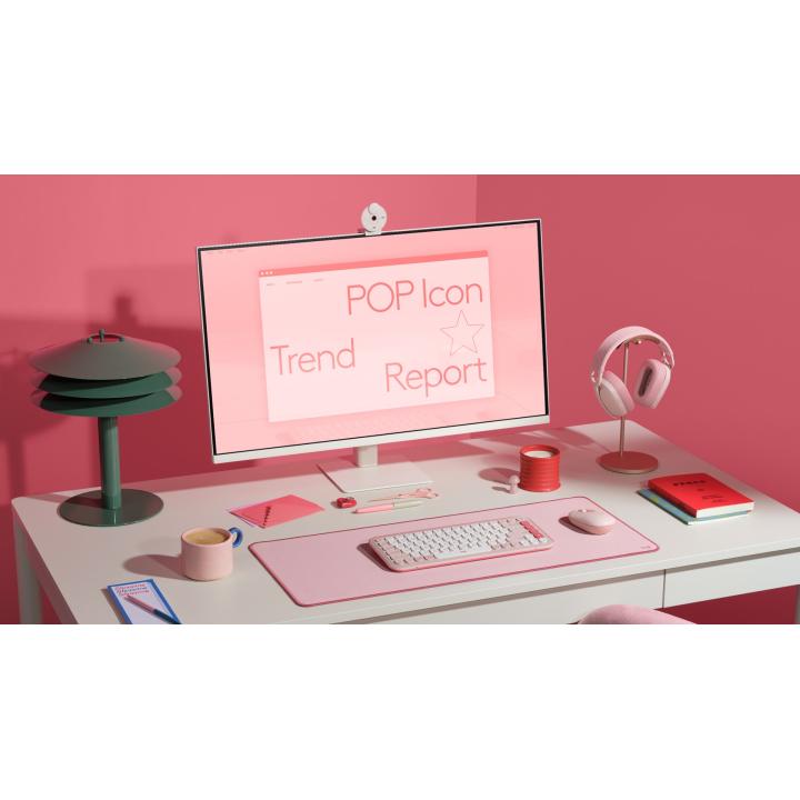 Ensemble Logitech Pop Icon : clavier et souris inclus, clavier QWERTY international américain universel Bluetooth, rose