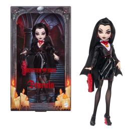 Monster High: muñeca coleccionable de Drácula, de la serie «Universal Monsters», con vestido negro y bolso con forma de ataúd