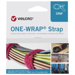 Velcro ONE-WRAP Reusable Strap, Polypropylene (PP), Black Velcro, 100 piece(s)