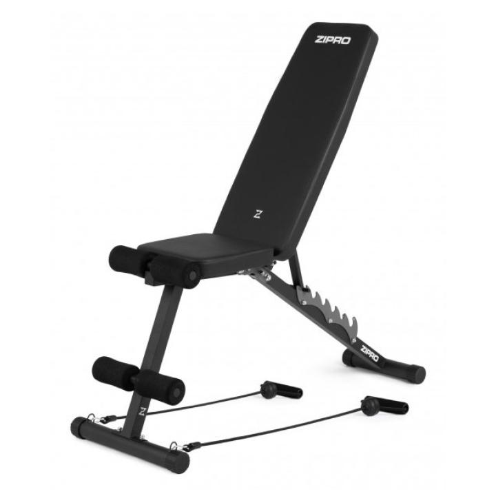 ZIPRO TEMPO Basic/Weight Training Rack with Adjustable Backrest for the Gym or Home—Black