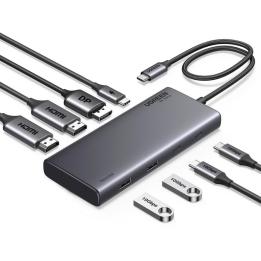Ugreen 35625 USB Type-C Interface Hub, 10,000 Mbit/s, Gray