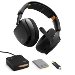 Glorious Gaming GHS Wireless InfinitePlay – Kabellose Bluetooth-Gaming-Kopfhörer mit Kopfbügel und Ladestation – Schwarz