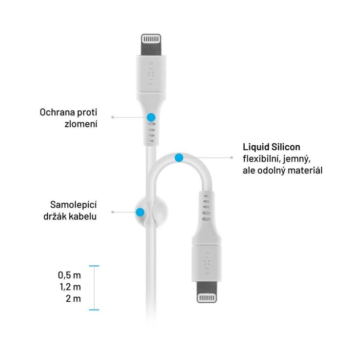 FIXED FIXDLS-CL12-WH cabo com conector Lightning, 1,2 m, branco