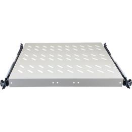 19" 1U pull-out shelf, 570 mm deep, gray, 4 mounting points, ALANTEC