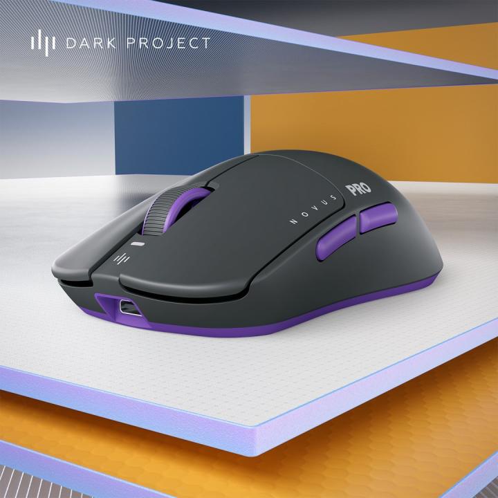 Dark Project DPP_NOVUS_PRO_BB: mouse da gioco ambidestro, wireless RF + USB Type-C, ottico, 26.000 DPI